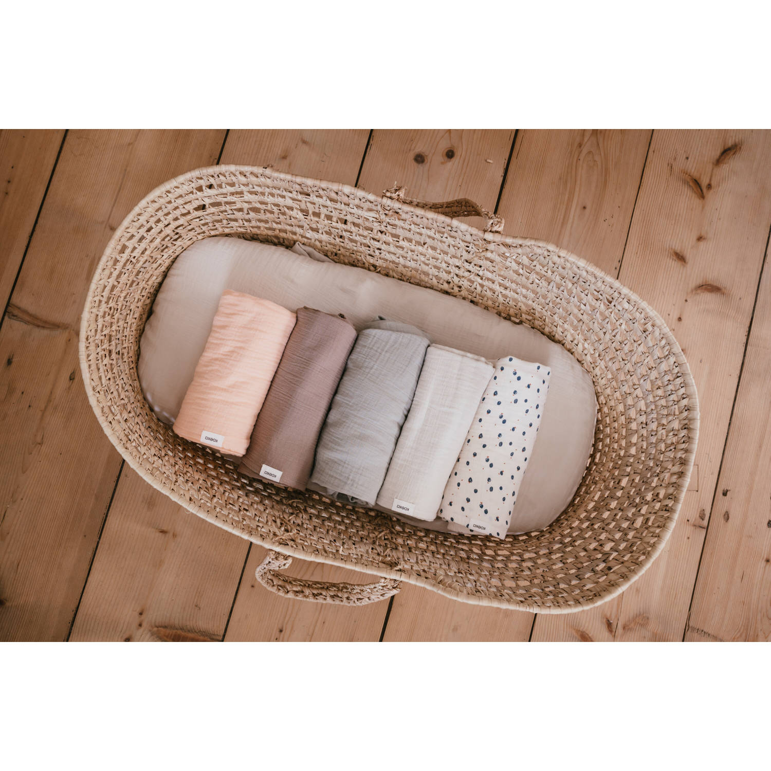 Koeka hydrofiele swaddle Faro perzikroze