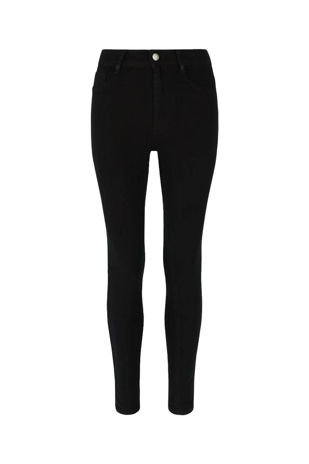 Zwarte dames Gina Tricot high waist slim fit jeans van denim met effen