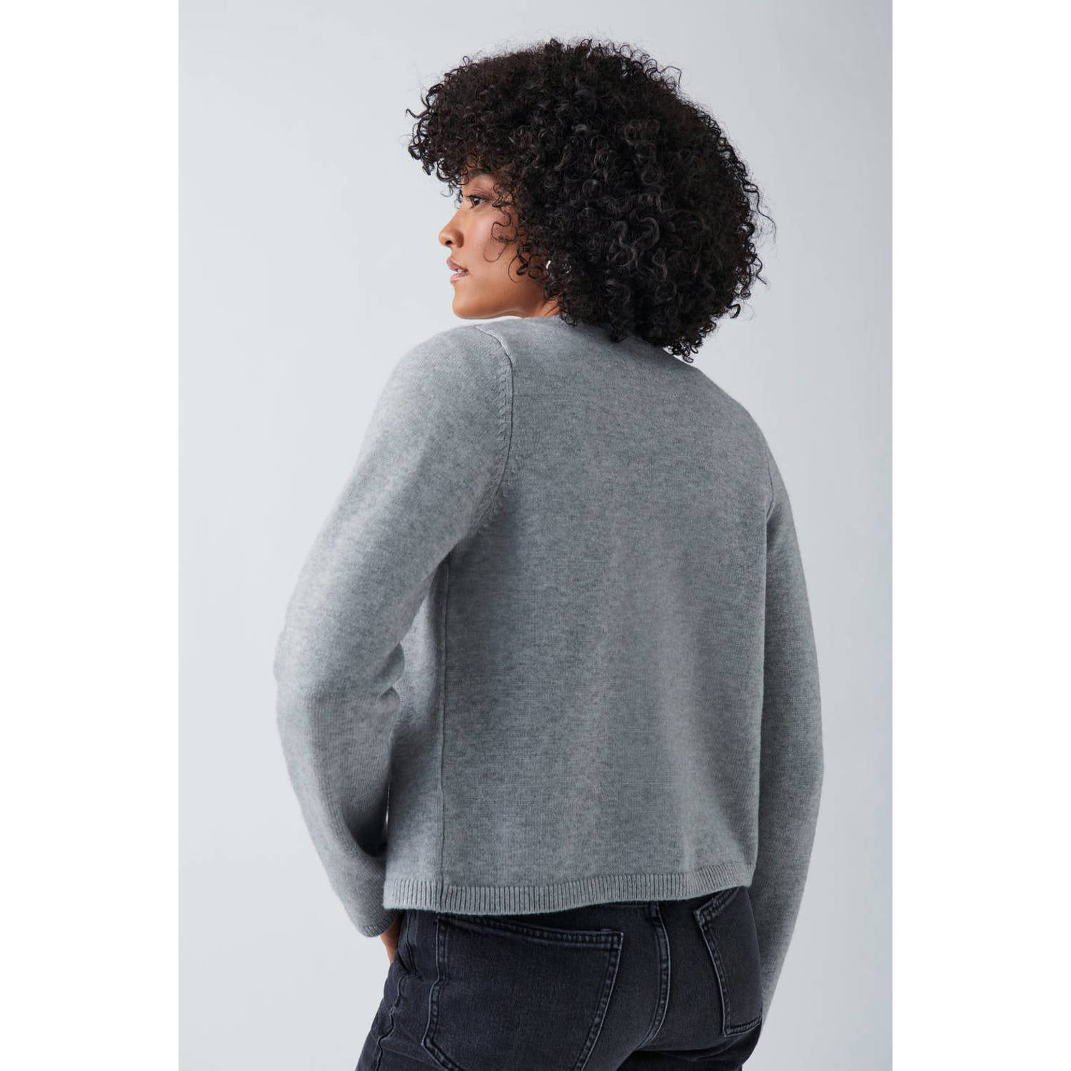 Gina Tricot gebreid vest grijs
