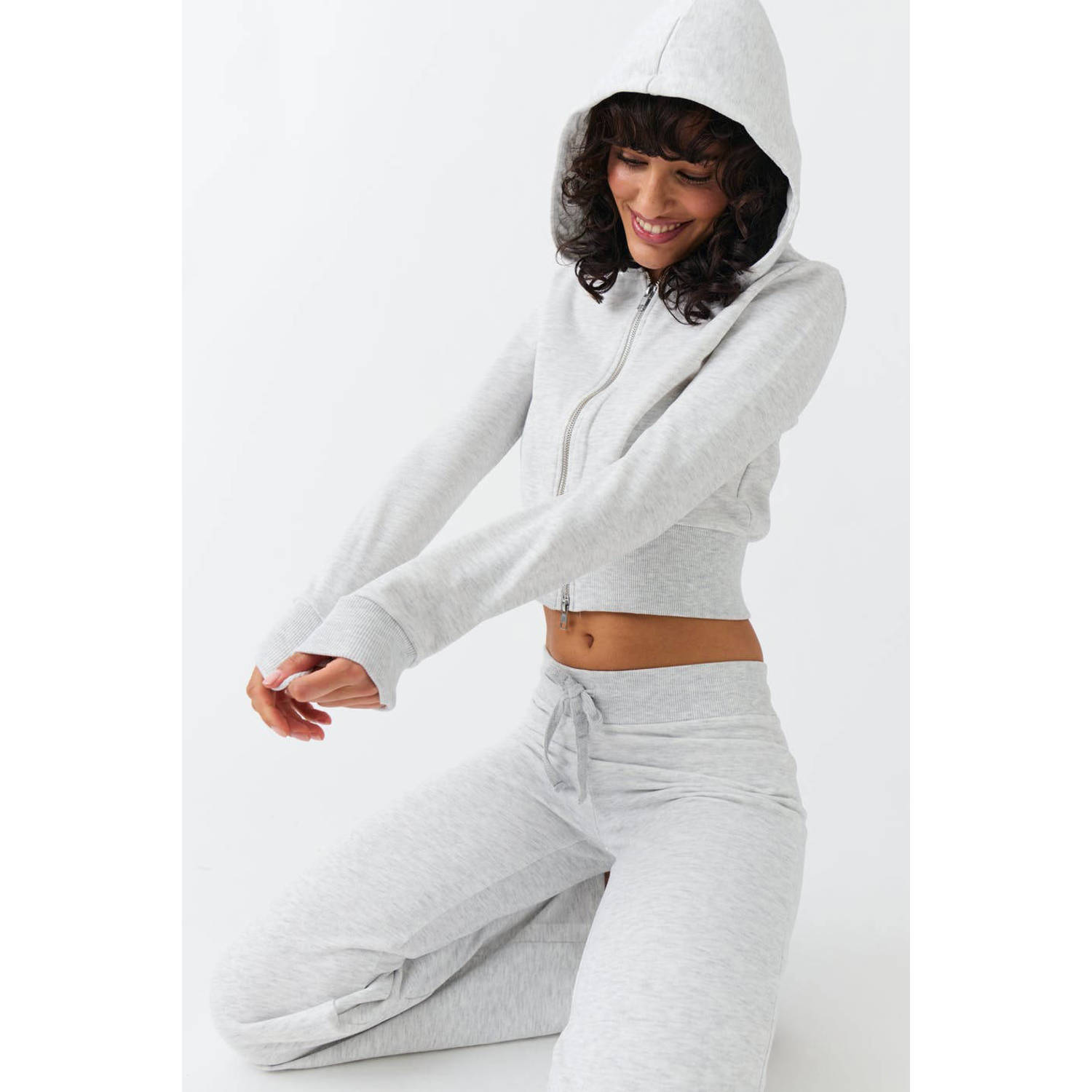 Gina Tricot sweatvest lichtgrijs