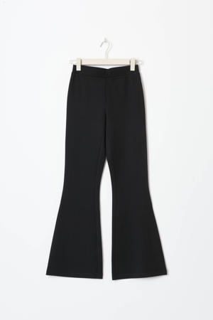 flared regular waist broek zwart