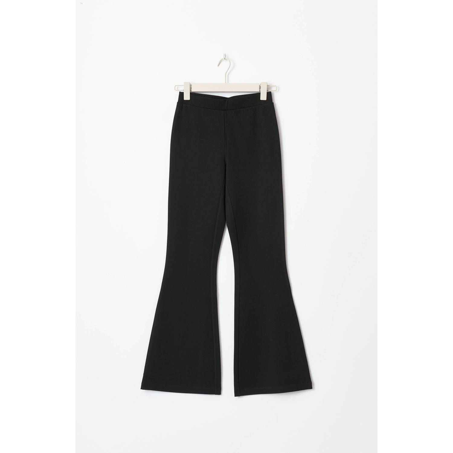 Gina Tricot flared regular waist broek zwart