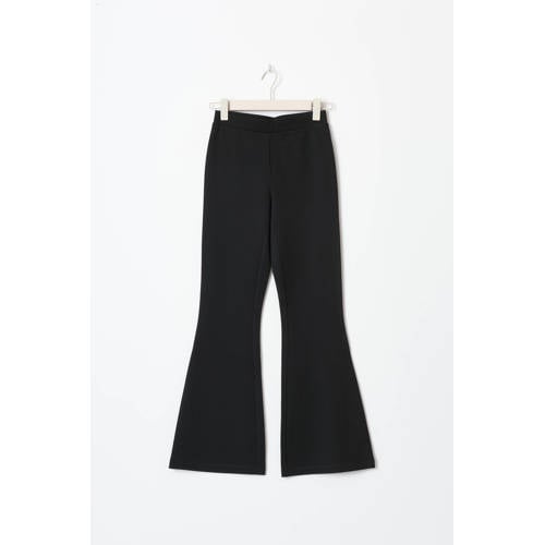 Gina Tricot flared regular waist broek zwart afbeelding