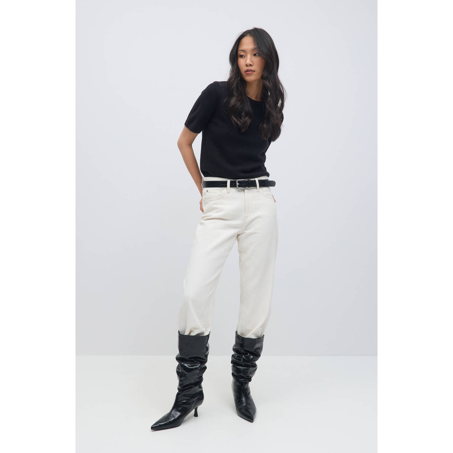 Gina Tricot top zwart gebreid