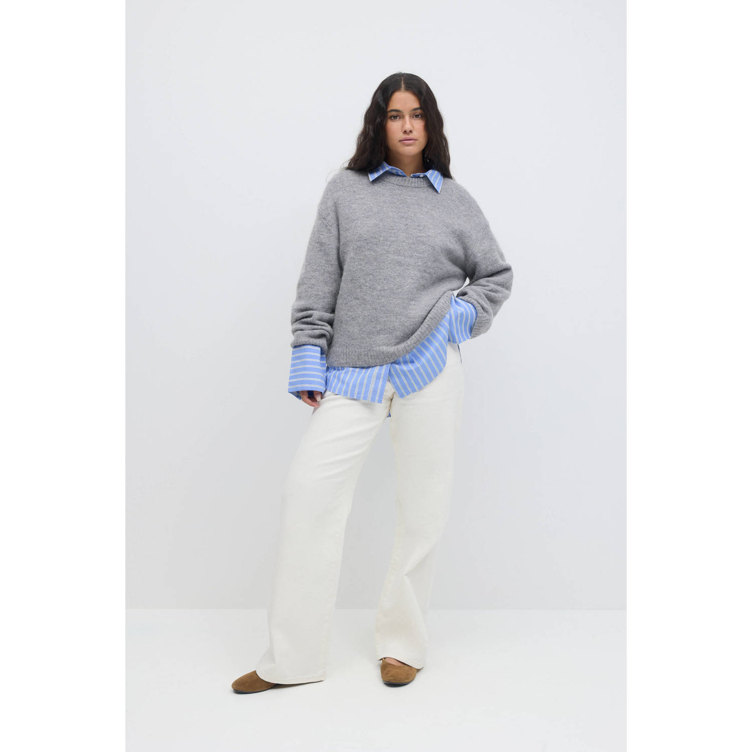 Gina Tricot gebreide trui grijs