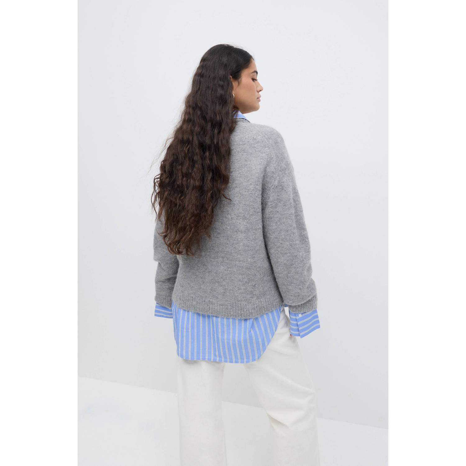 Gina Tricot gebreide trui grijs