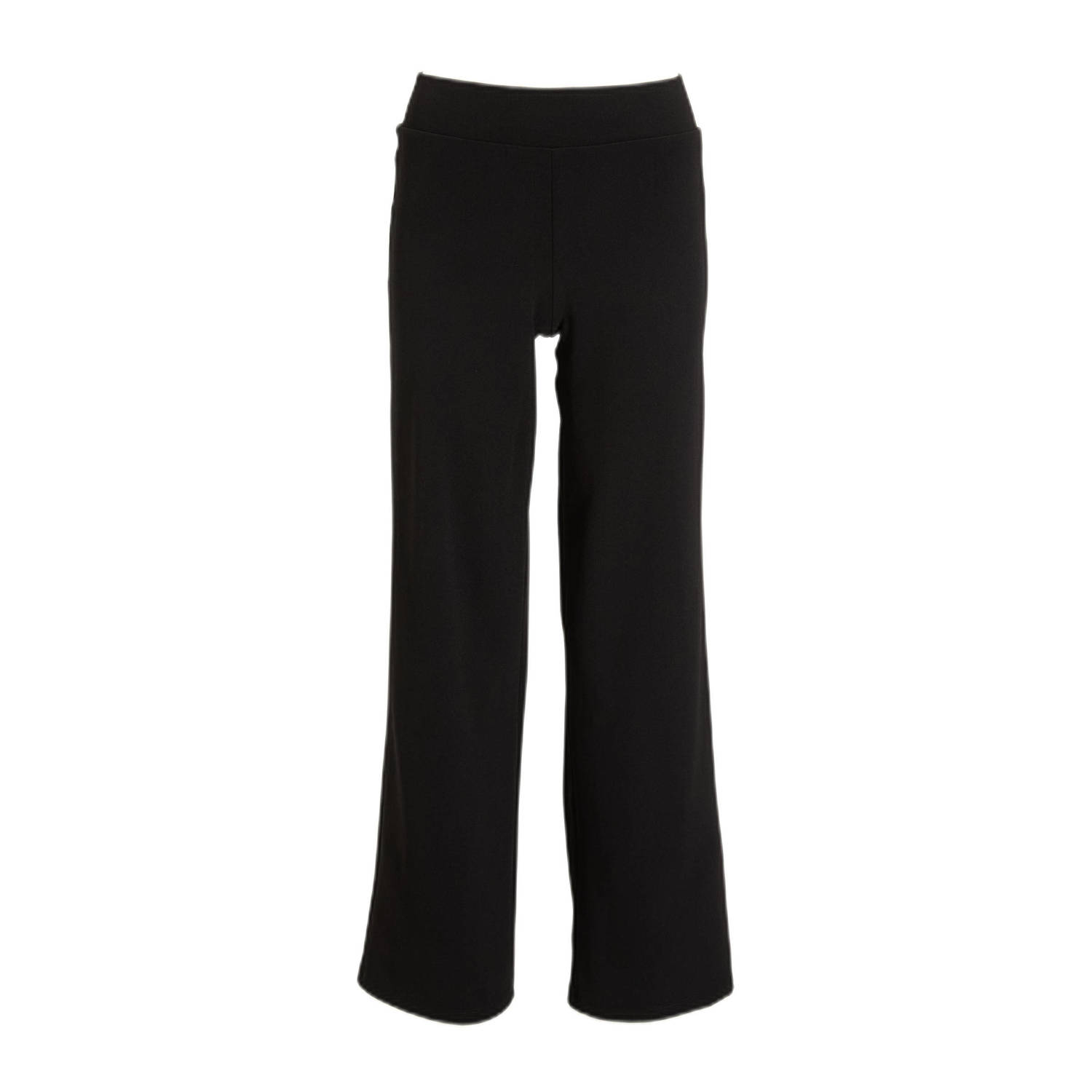 Gina Tricot wide leg regular waist broek zwart