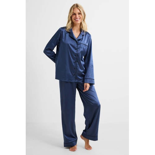 Dreamcovers satijnen pyjama donkerblauw afbeelding