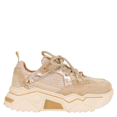 DWRS PLUTO corduroy chunky leren sneakers beige afbeelding