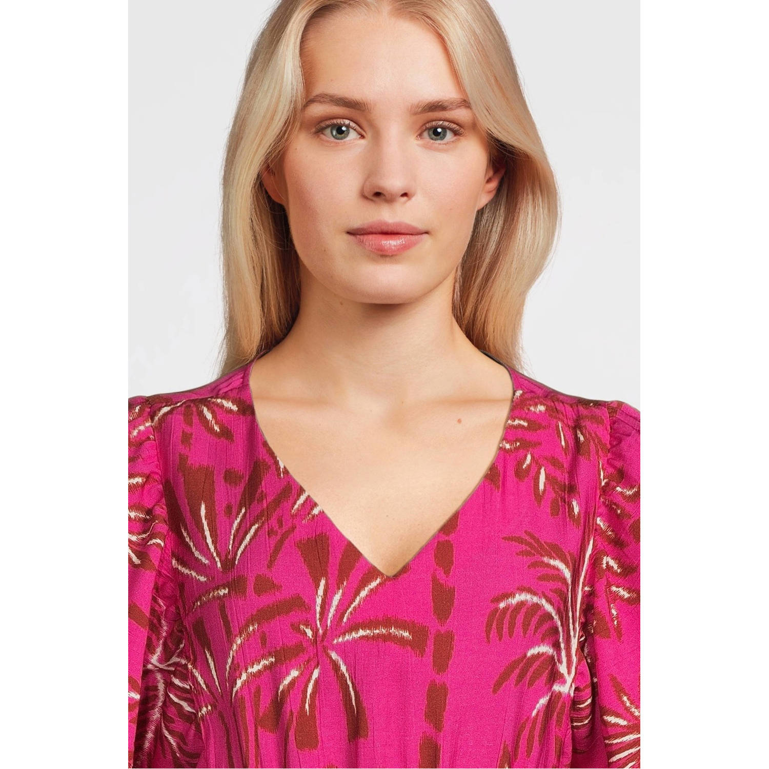 Geisha zomerjurk fuchsia