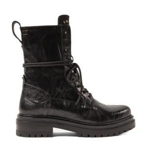 leren veterboots zwart