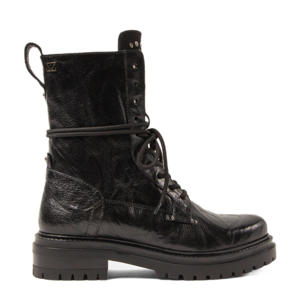 leren veterboots zwart