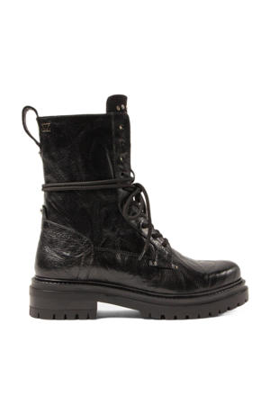 leren veterboots zwart