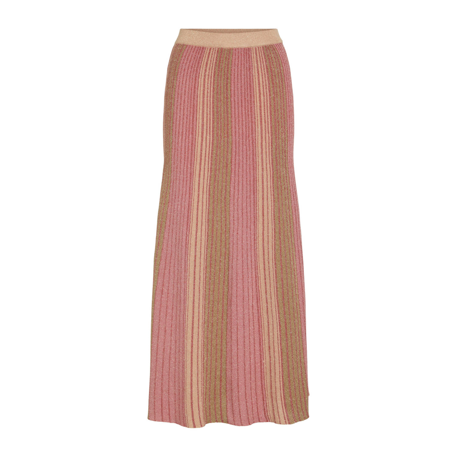 VILA maxi rok gebreid beige