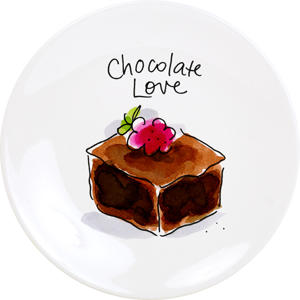 gebaksbordje 'Chocolate Love' (12 cm) 