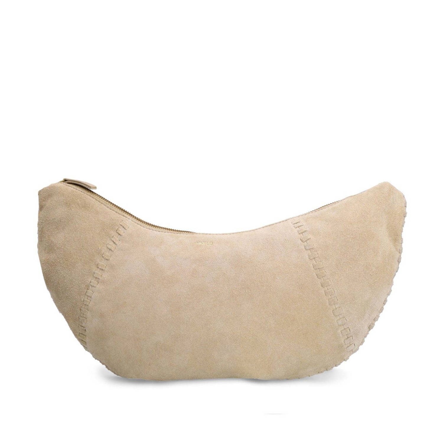 Manfield suede crossbody tas beige