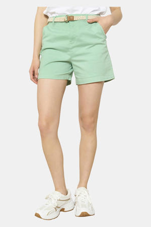 wide leg regular waist chino short mintgroen
