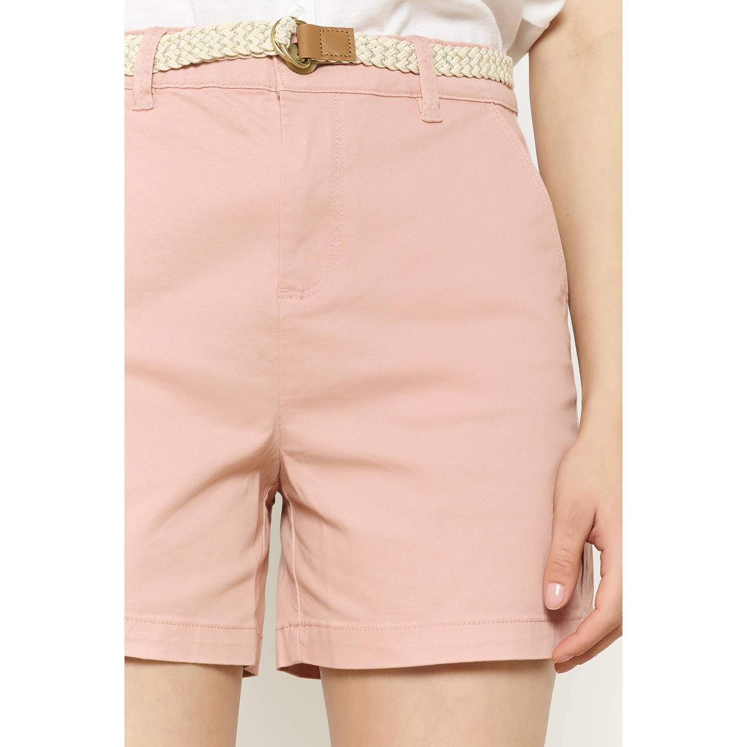 LOLALIZA wide leg regular waist chino short zalm