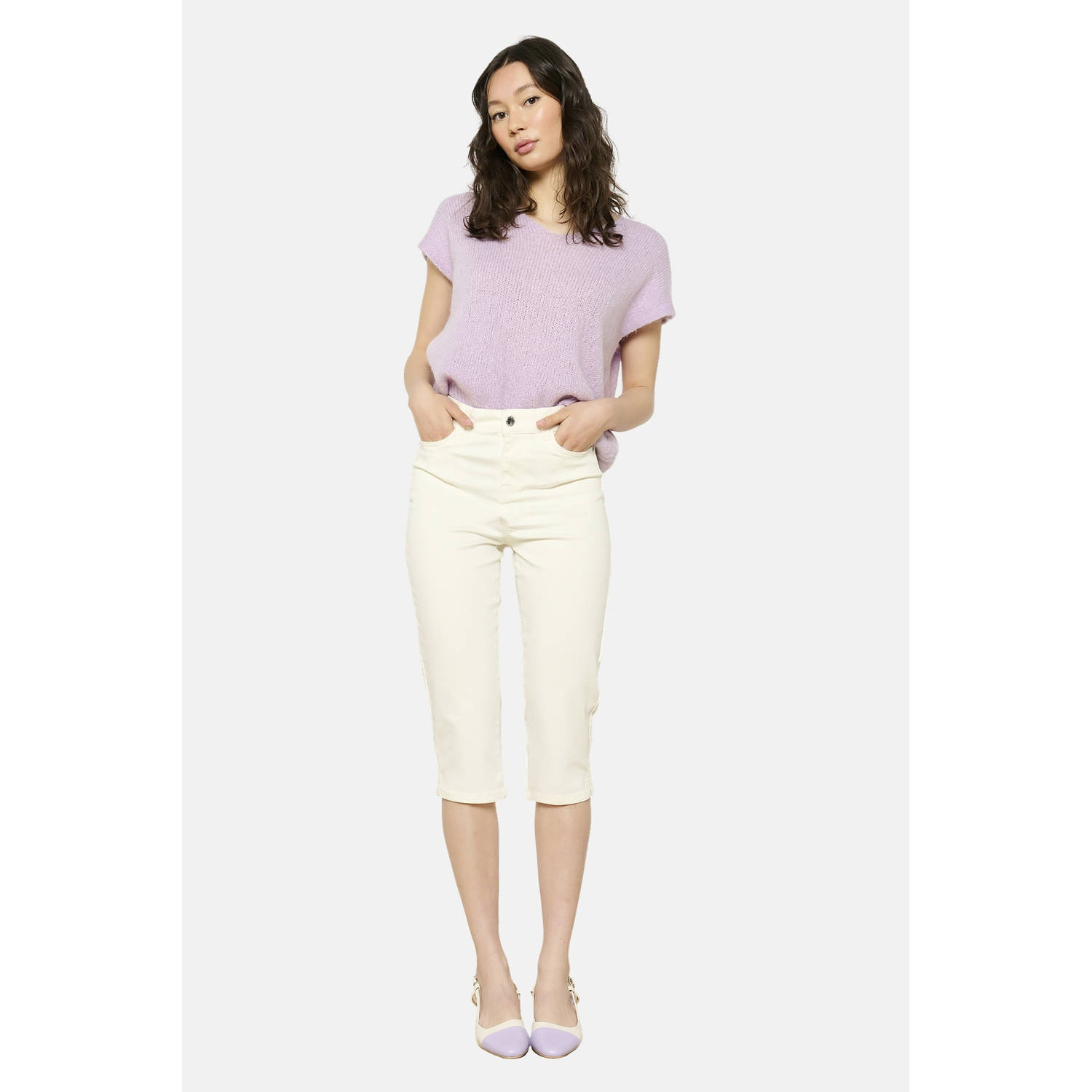 LOLALIZA slim regular waist broek ecru