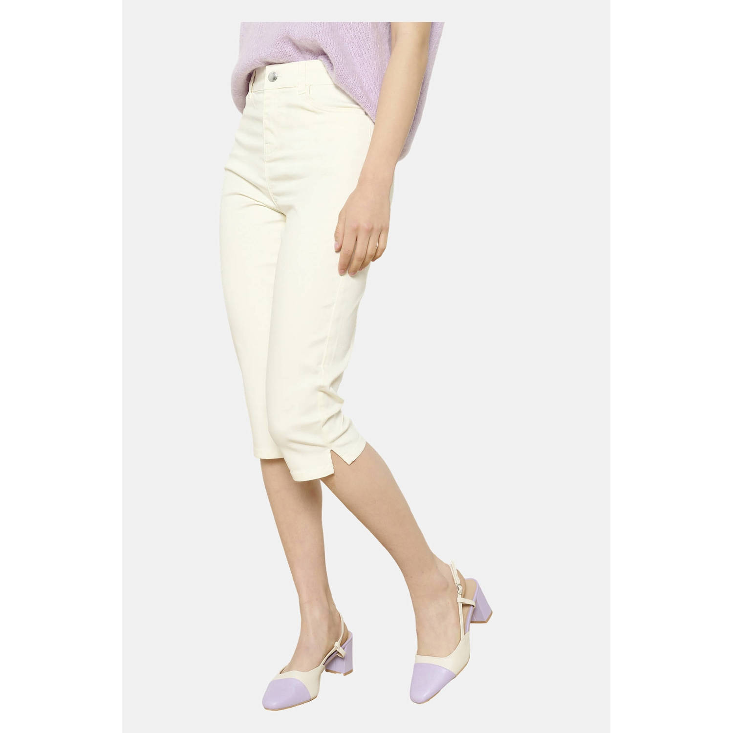 LOLALIZA slim regular waist broek ecru