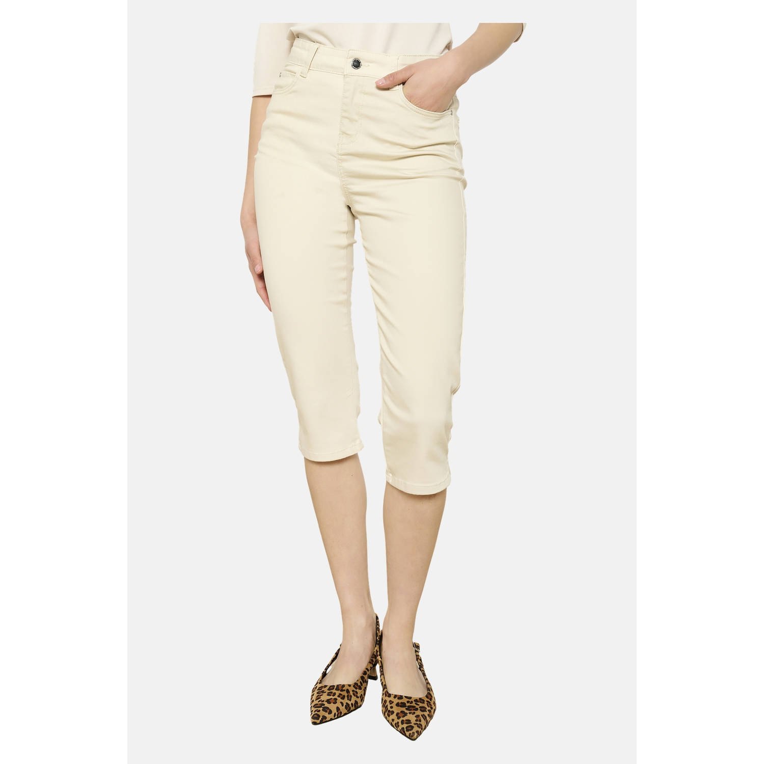 LOLALIZA slim regular waist broek beige