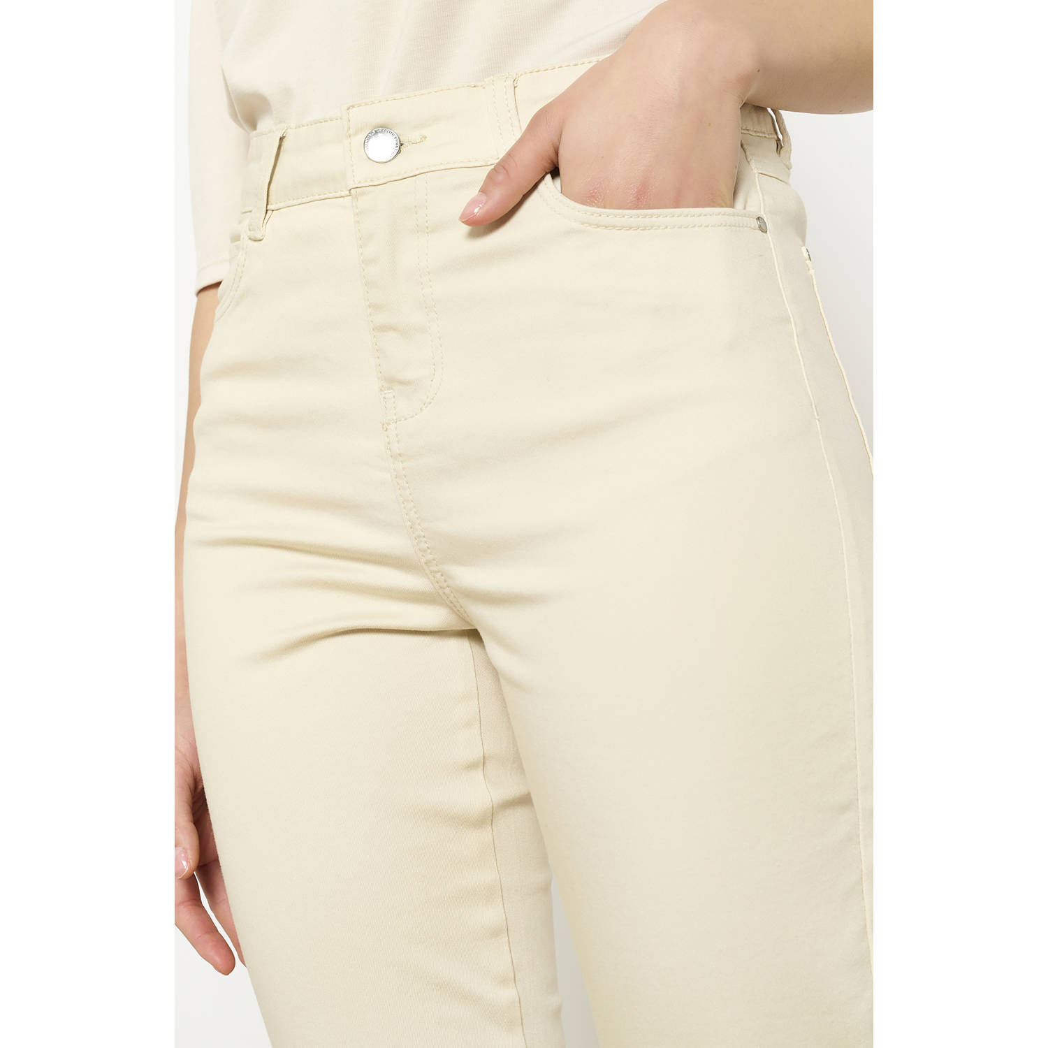 LOLALIZA slim regular waist broek beige
