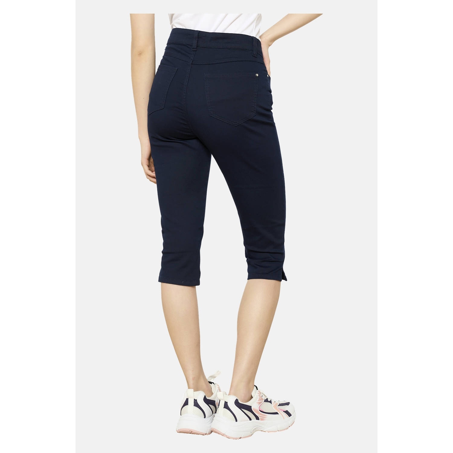 LOLALIZA slim regular waist broek donkerblauw