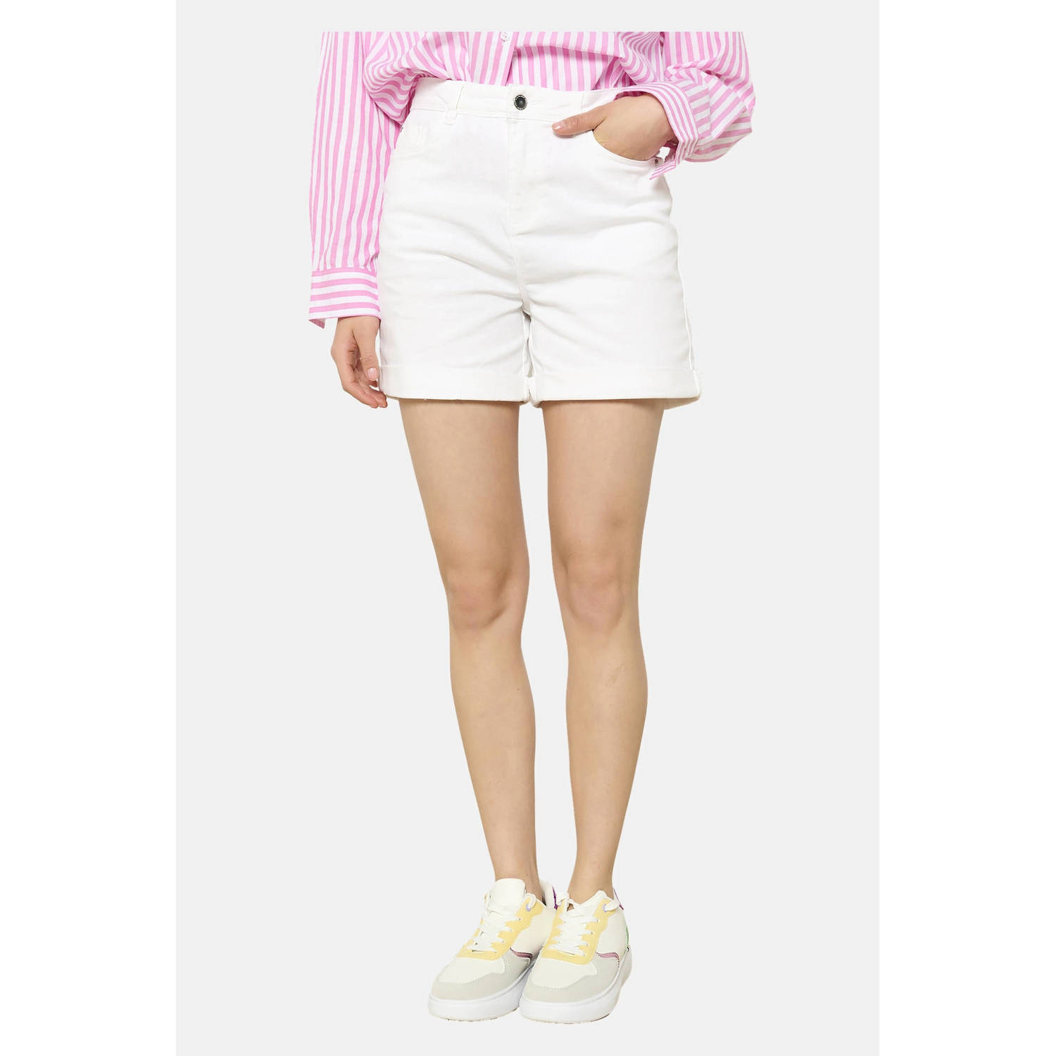 LOLALIZA straight regular waist denim short wit