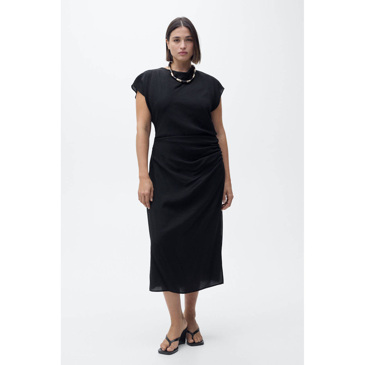 Mango midi jurk zwart