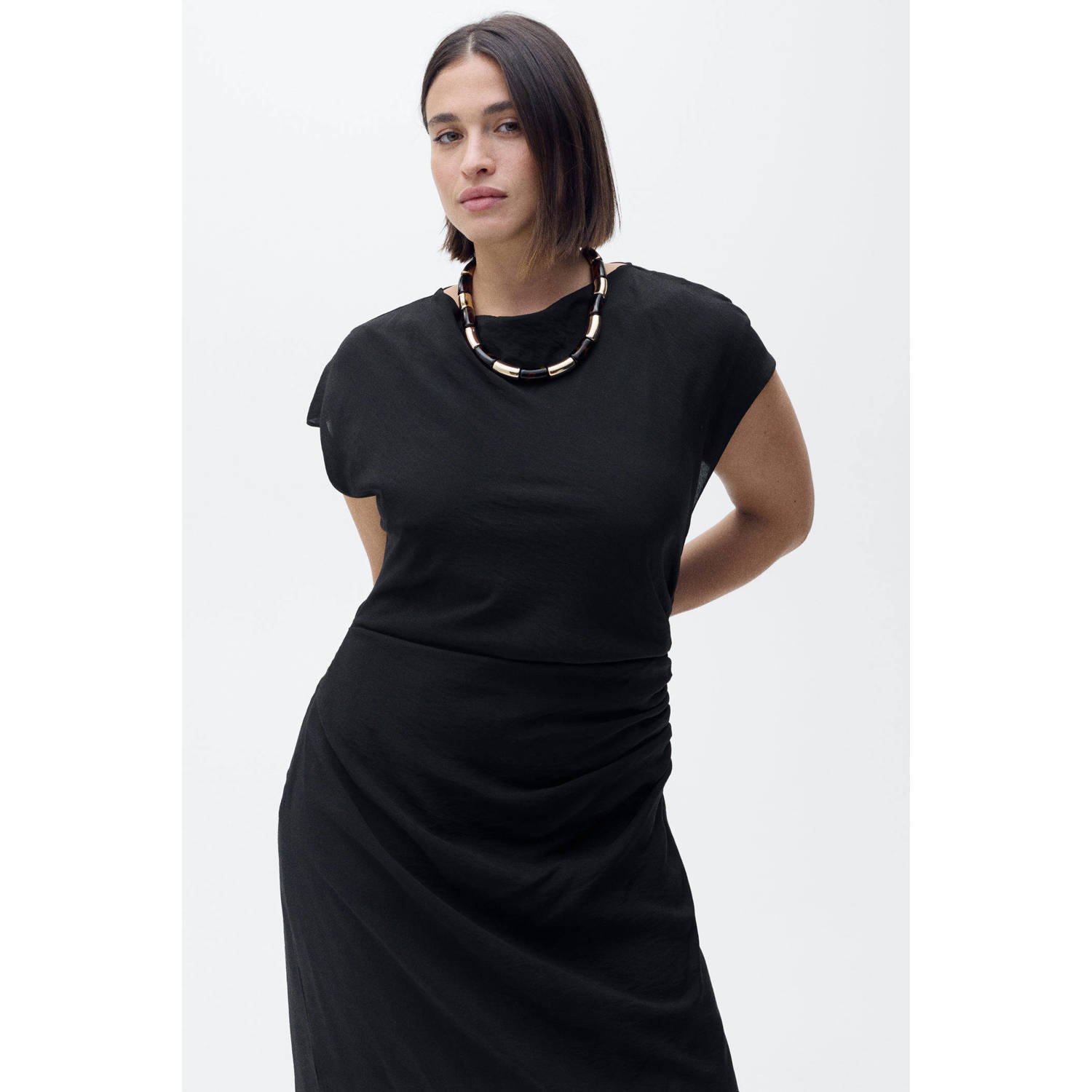 Mango midi jurk zwart