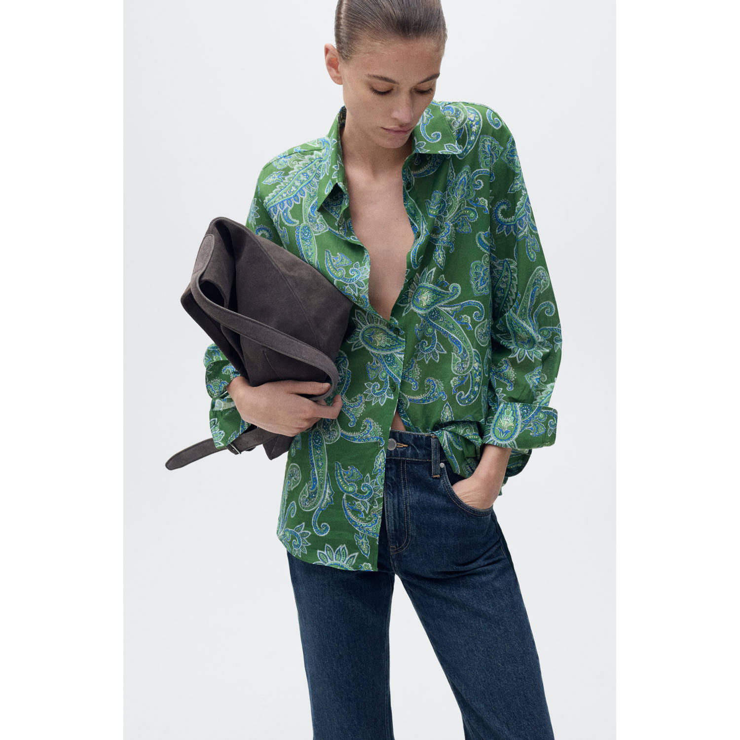 Mango blouse groen