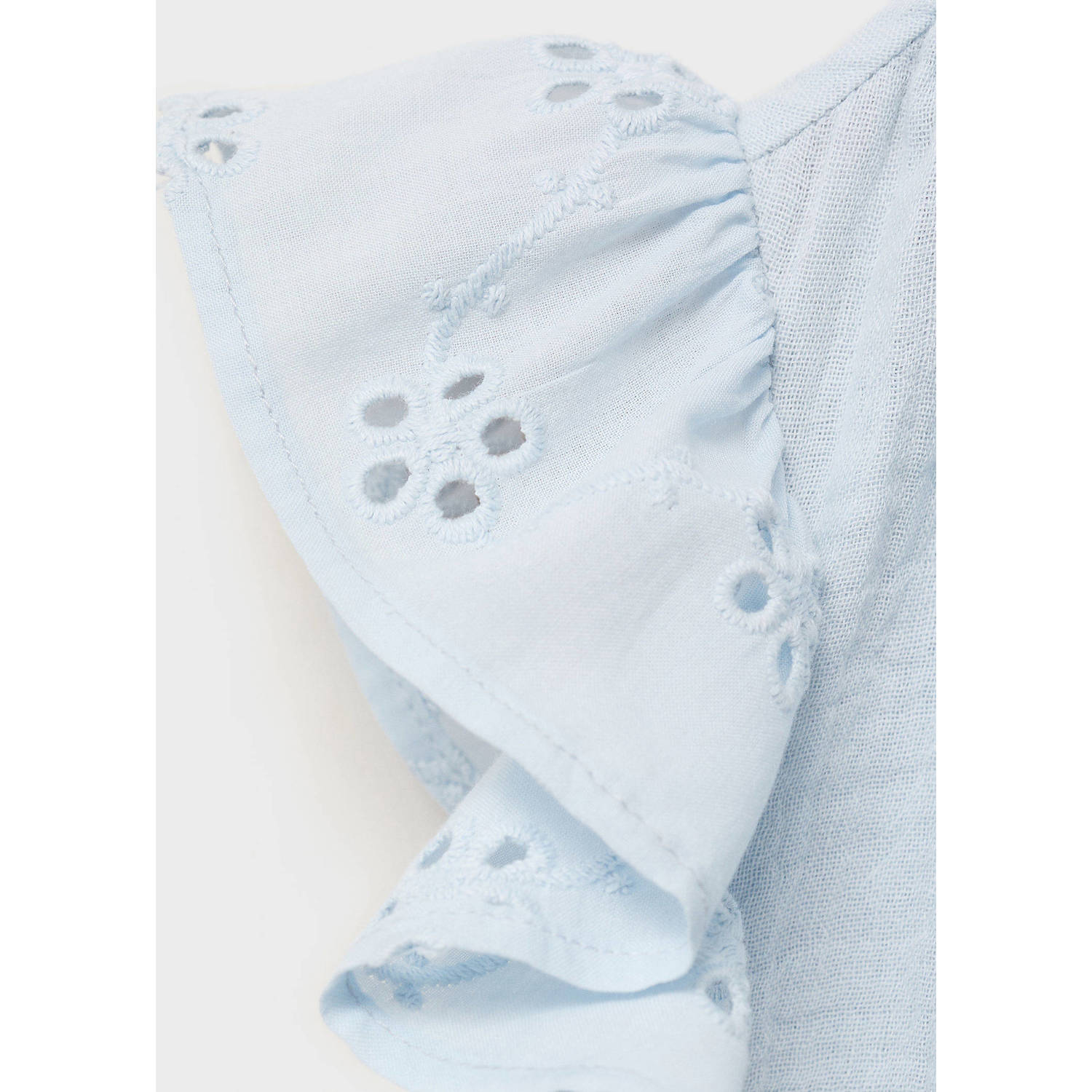 Mango Kids zomerjurk broderie lichtblauw