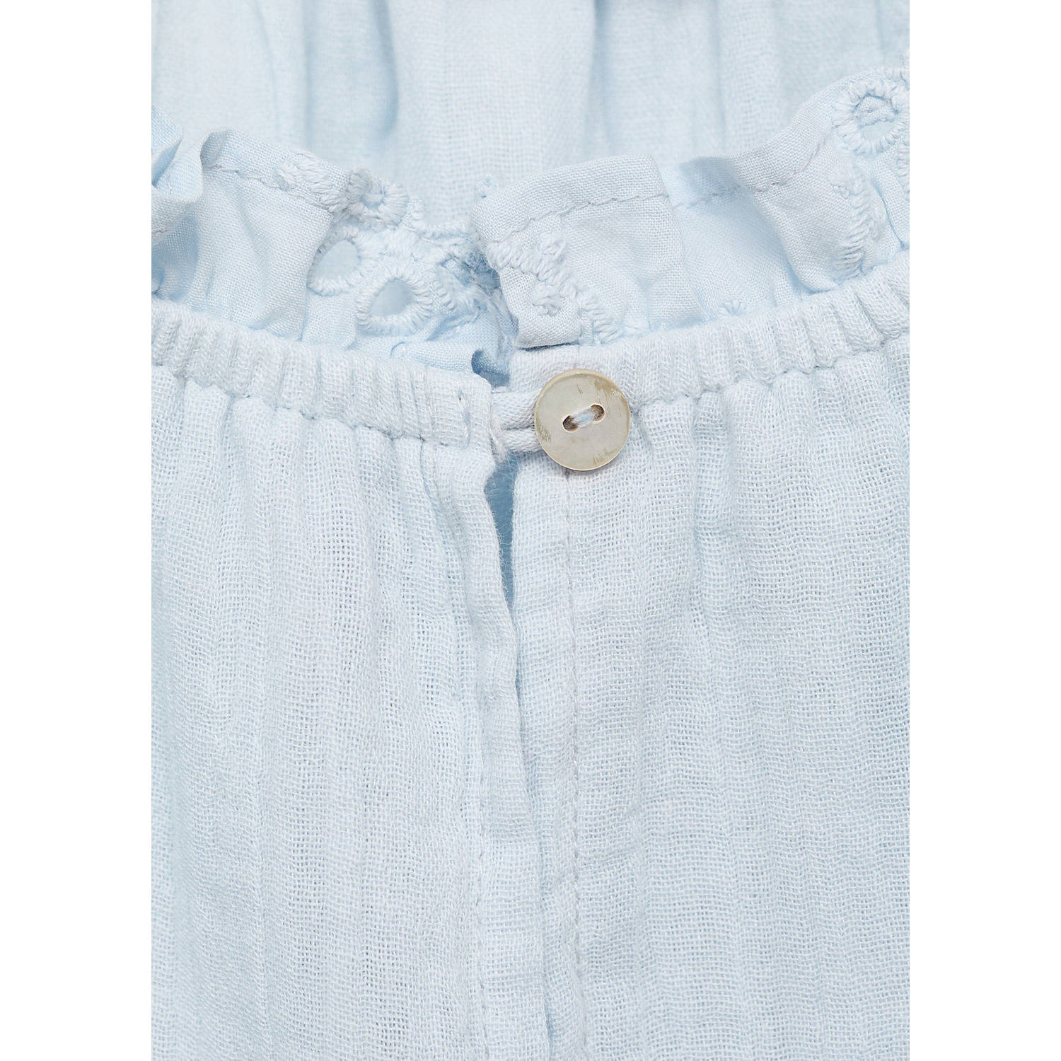 Mango Kids zomerjurk broderie lichtblauw