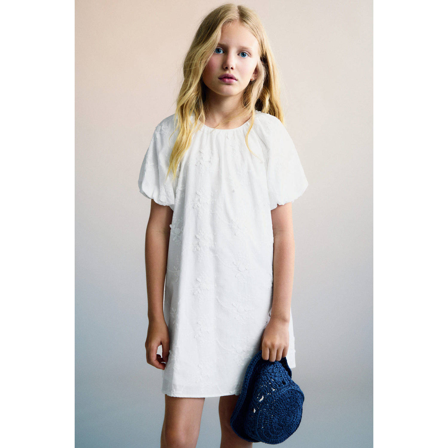 Mango Kids korte jurk wit