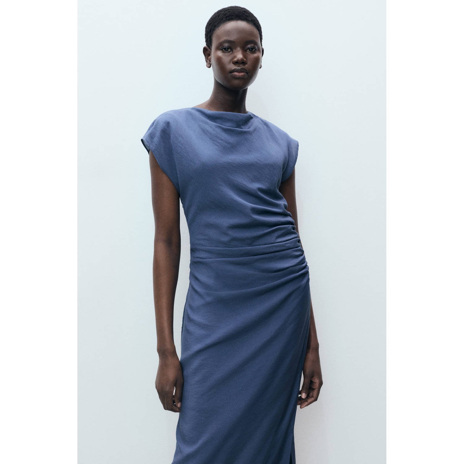 Mango midi jurk blauw