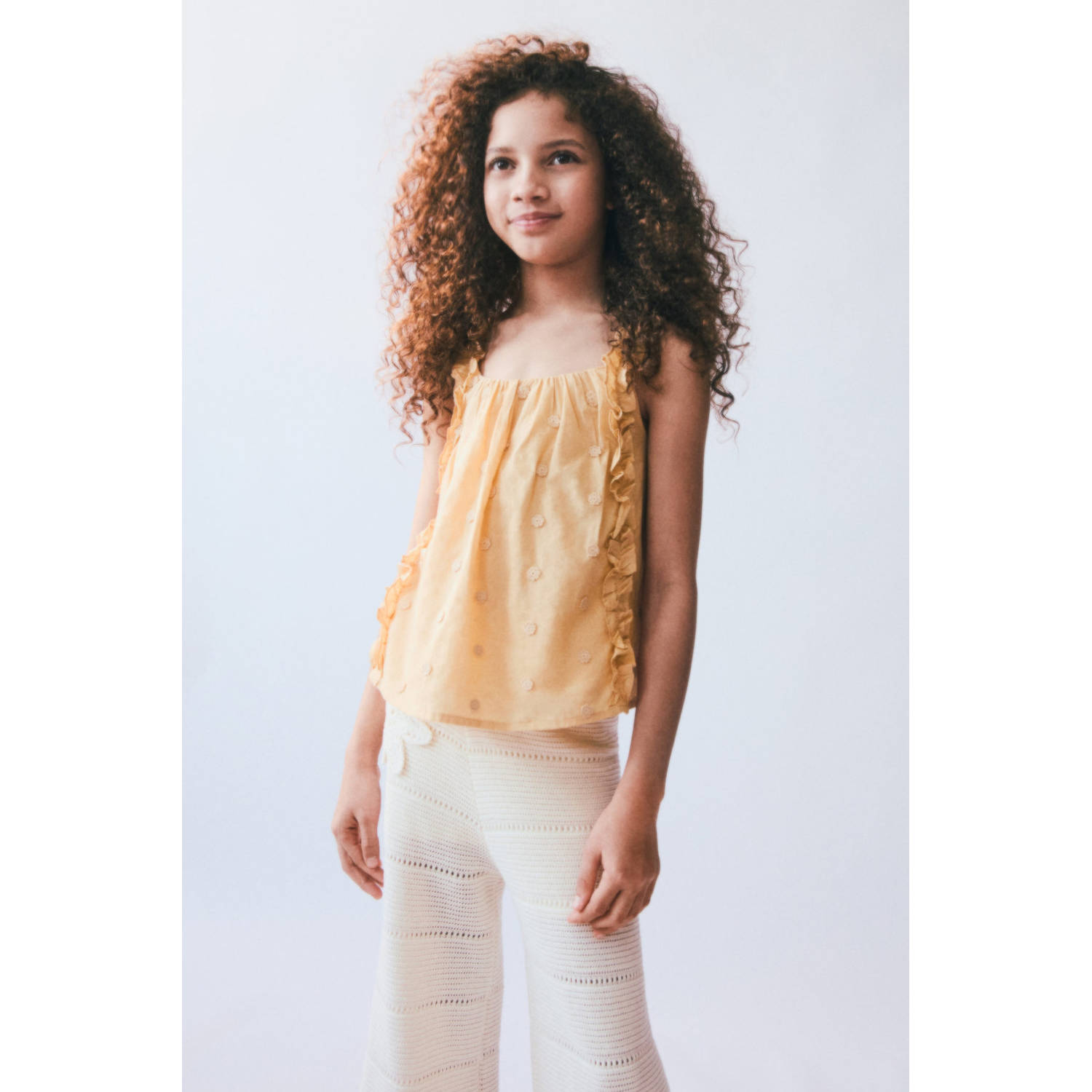 Mango Kids mouwloze top geel