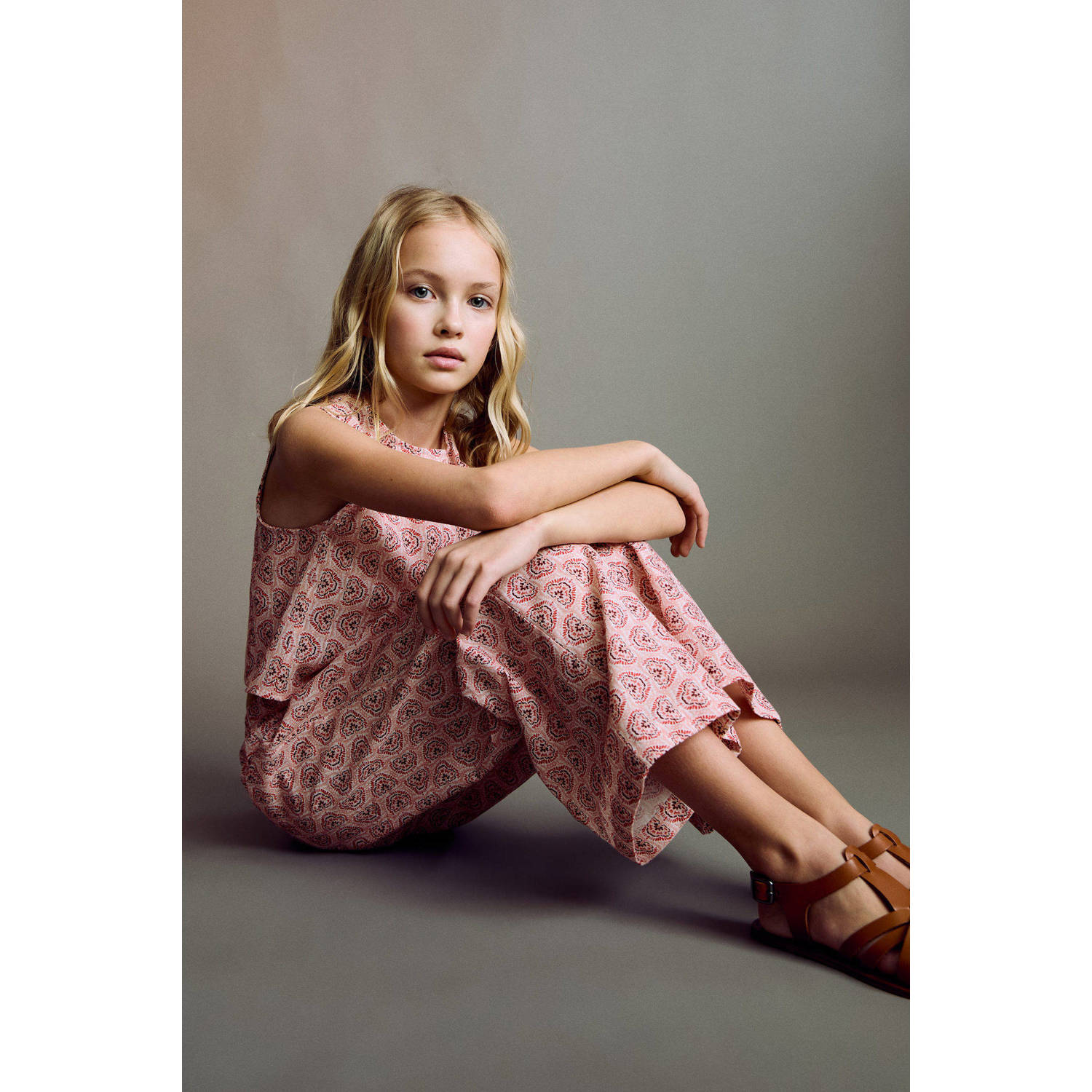 Mango Kids wide leg palazzo broek roze