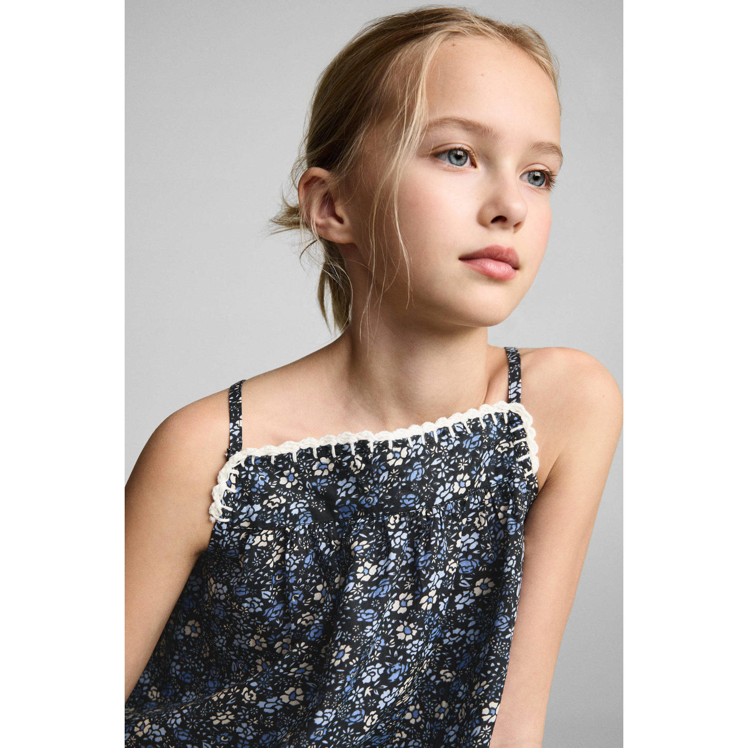 Mango Kids spaghettitop donkerblauw