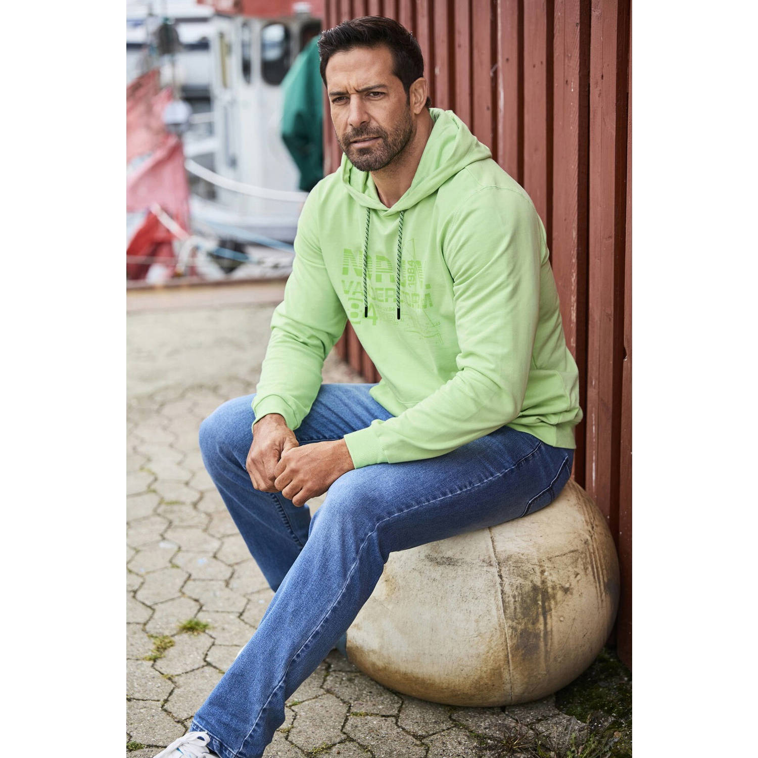 Jan Vanderstorm +FIT Collectie hoodie JEPPE Plus Size lichtgroen