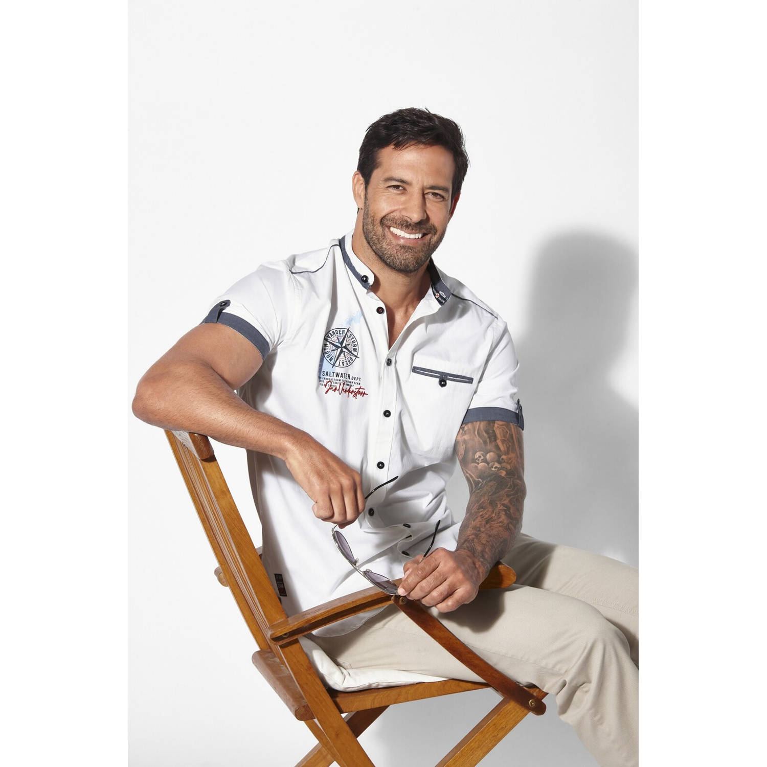Jan Vanderstorm casual overhemd wit