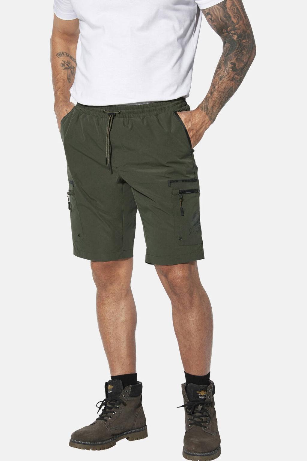 Jan Vanderstorm +FIT Collectie loose bermuda short ORTJELL Plus Size olijfgroen