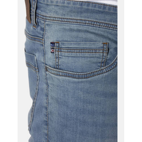 Jan Vanderstorm loose denim bermuda short BROLLE Plus Size light blue denim afbeelding