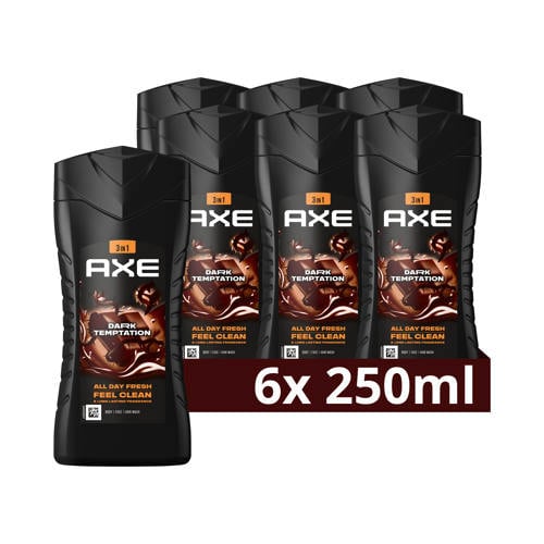 Wehkamp Axe Dark Temptation 3-in-1 douchegel - 6 x 250 ml aanbieding