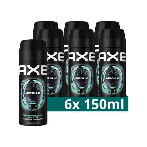 Wehkamp Axe Apollo deodorant bodyspray - 6 x 150 ml aanbieding