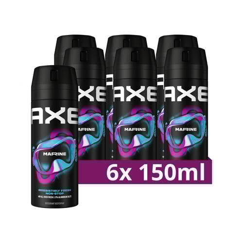 Wehkamp Axe Marine deodorant bodyspray - 6 x 150 ml aanbieding