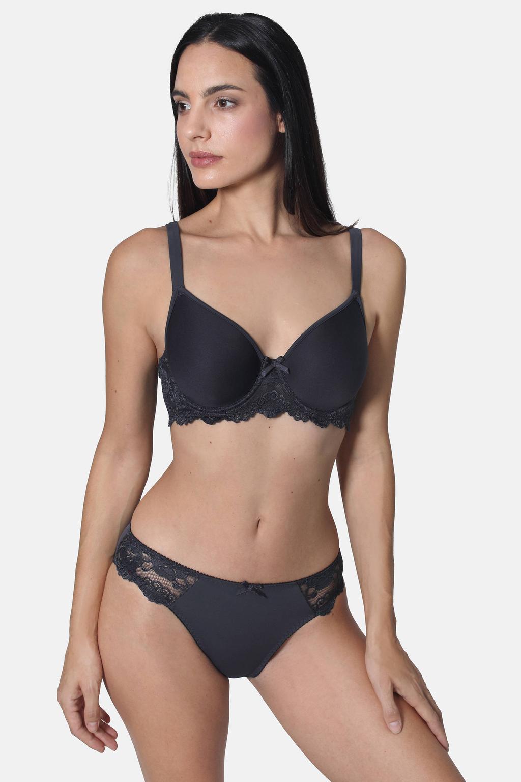 Sassa Mode slip Classic Lace donkergrijs