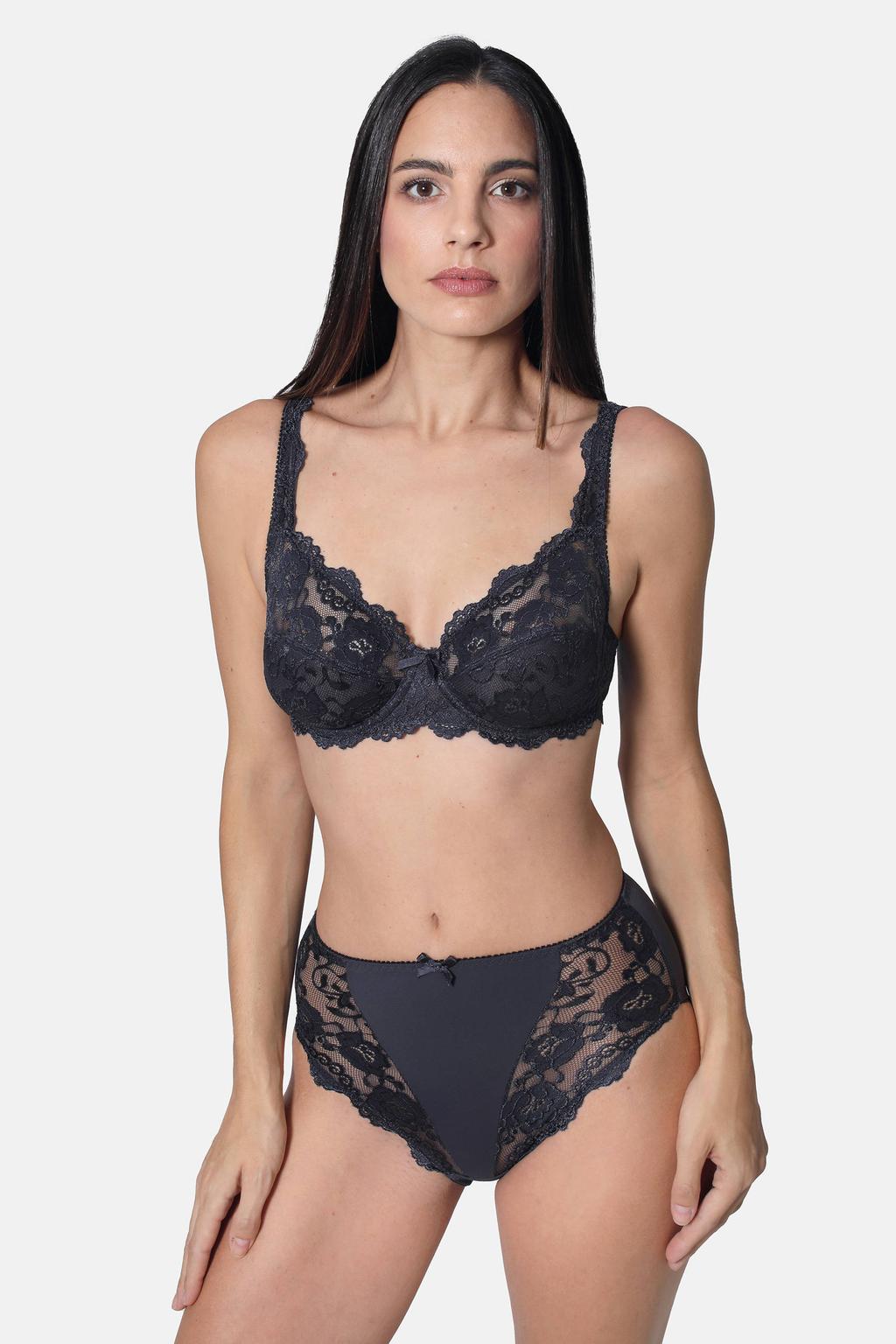 Sassa Mode maxislip Classic Lace donkergrijs