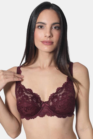 niet-voorgevormde beugelbh Classic Lace donkerrood