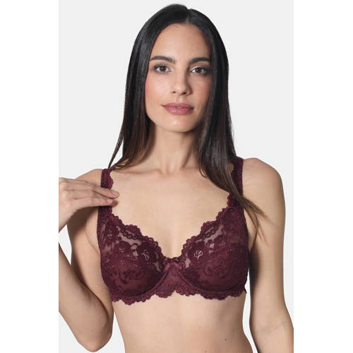 Sassa Mode niet-voorgevormde beugelbh Classic Lace donkerrood afbeelding