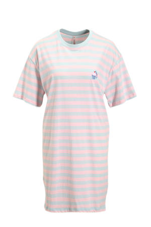 nachthemd lichtblauw/roze